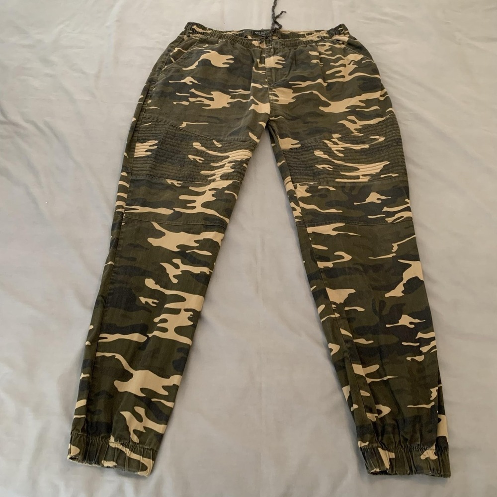 Free Planet Jogger Pants Mens 42x30 Green Camo Elastic Waist Stretch Cuffed Cool